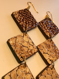 Crocodile leather earrings