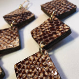 Crocodile leather earrings